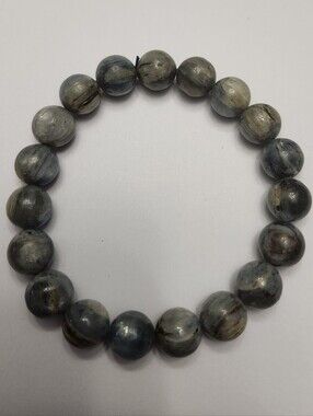 Natural Blue Onyx Beaded Stretch Bracelet 10mm 6 3/4